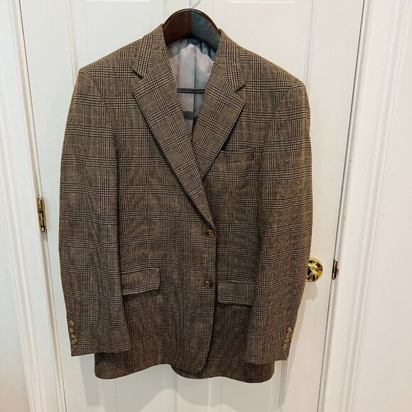 Hart Schaffner Wool Plaid Blazer Men's Sport Coat Suit Jacket 42 R - Picture 2 of 16